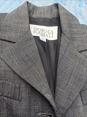 Norma Kamali Black & White Micro-Check Sport Coat